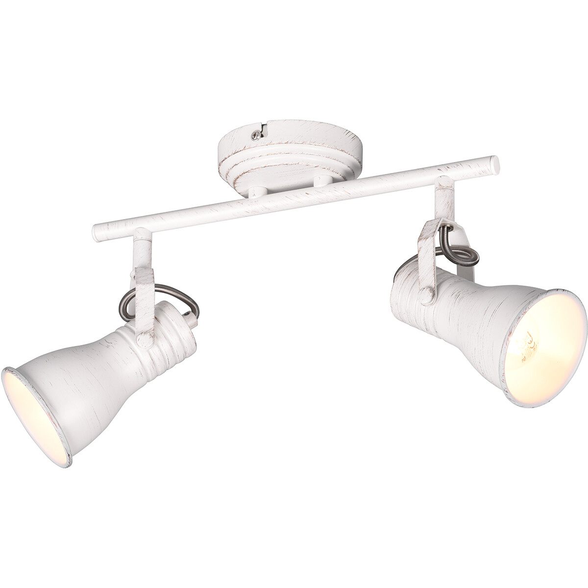 LED Plafondspot - Plafondverlichting - Trion Sanita - E14 Fitting - 2-lichts - Rechthoek - Antiek Wit - Aluminium product afbeelding