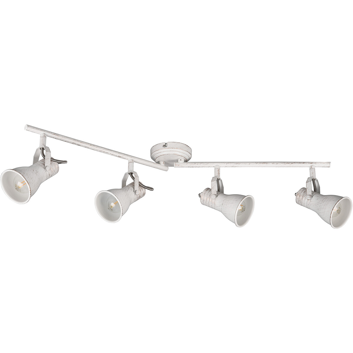 LED Plafondspot - Plafondverlichting - Trion Sanita - E14 Fitting - 4-lichts - Rechthoek - Antiek Wit - Aluminium