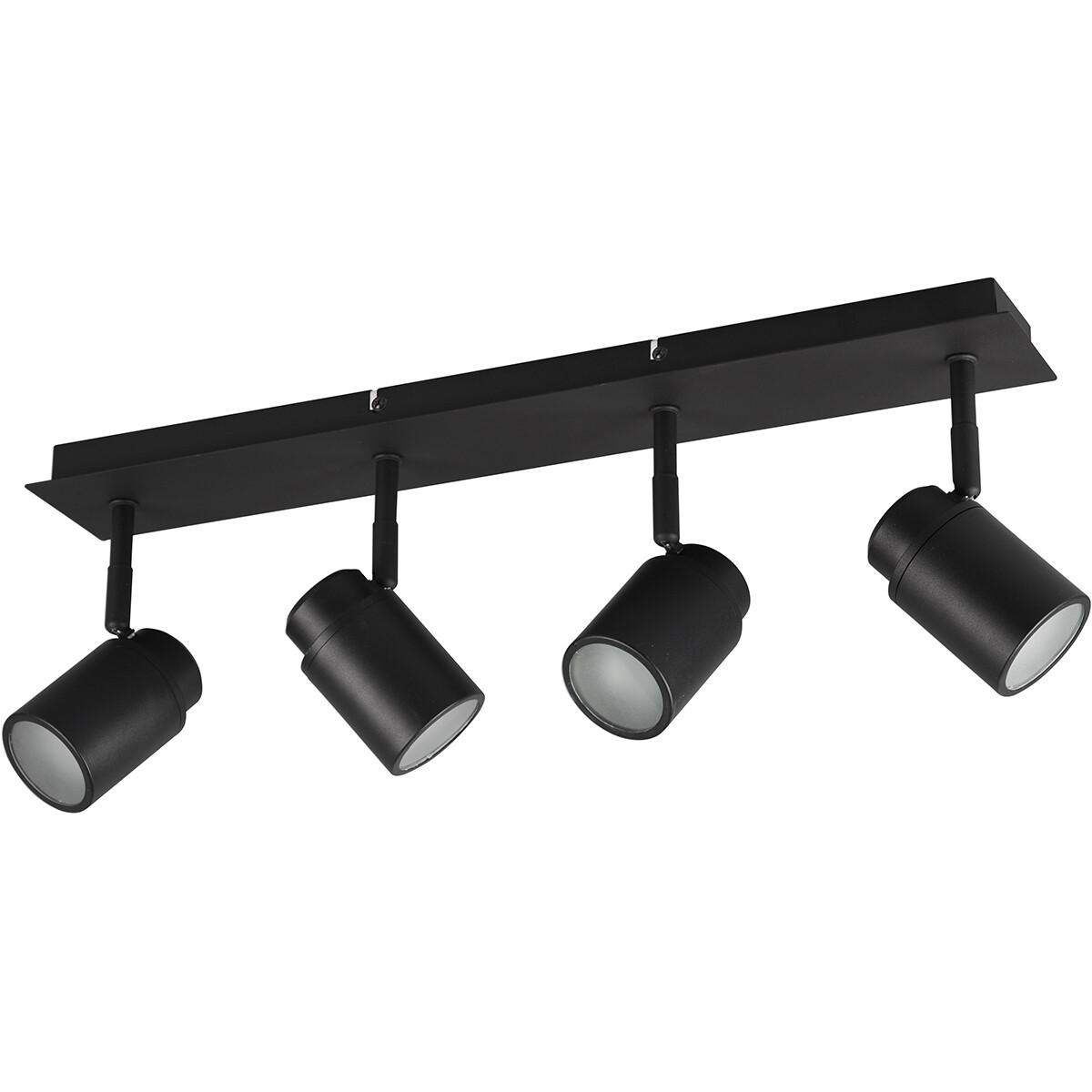 LED Plafondspot - Trion Artion - GU10 Fitting - Spatwaterdicht IP44 - Rechthoek - Mat Zwart - Aluminium