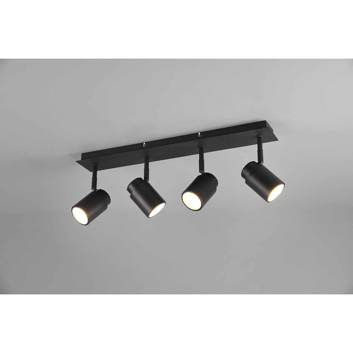 LED Plafondspot - Trion Artion - GU10 Fitting - Spatwaterdicht IP44 - Rechthoek - Mat Zwart - Aluminium