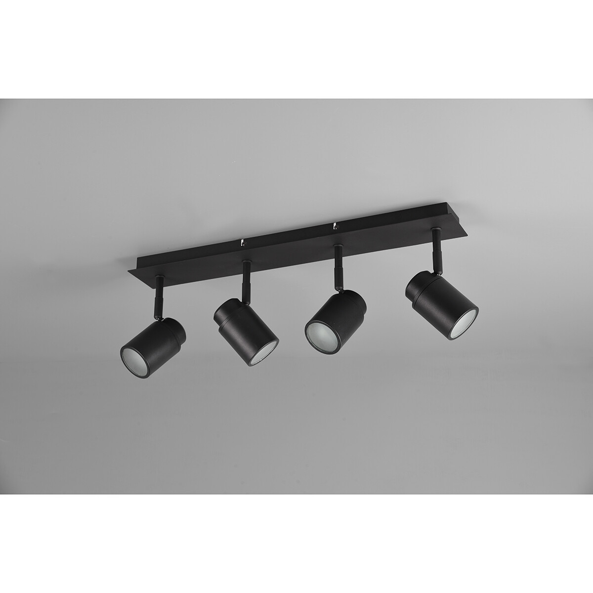 LED Plafondspot - Trion Artion - GU10 Fitting - Spatwaterdicht IP44 - Rechthoek - Mat Zwart - Aluminium