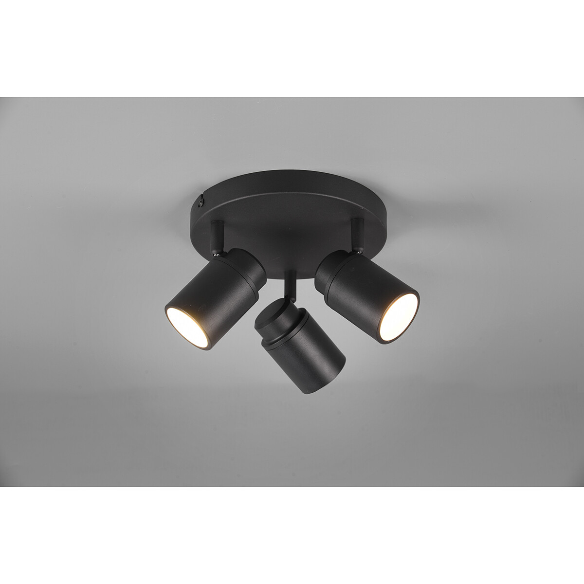 LED Plafondspot - Trion Artion - GU10 Fitting - Spatwaterdicht IP44 - Rond - Mat Zwart - Aluminium