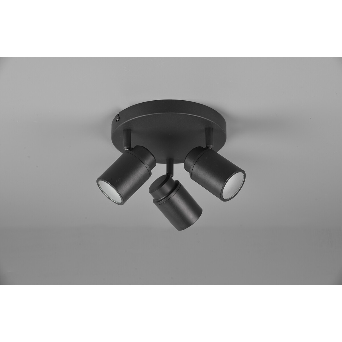 LED Plafondspot - Trion Artion - GU10 Fitting - Spatwaterdicht IP44 - Rond - Mat Zwart - Aluminium