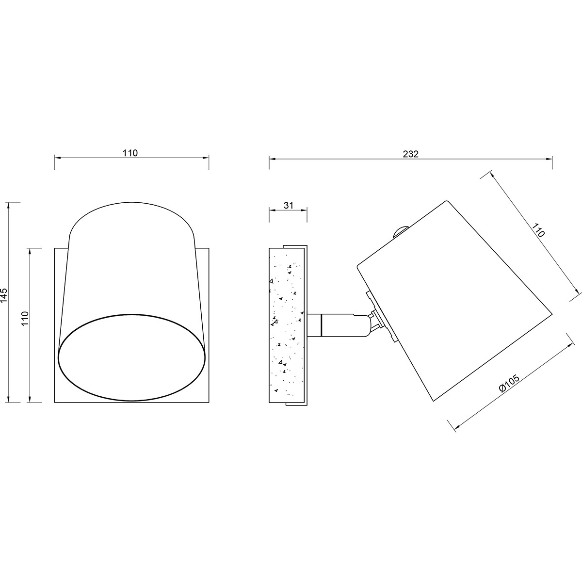 LED Wandspot - Trion Bimm - E14 Fitting - 1-lichts - Rond - Antiek Nikkel - Aluminium