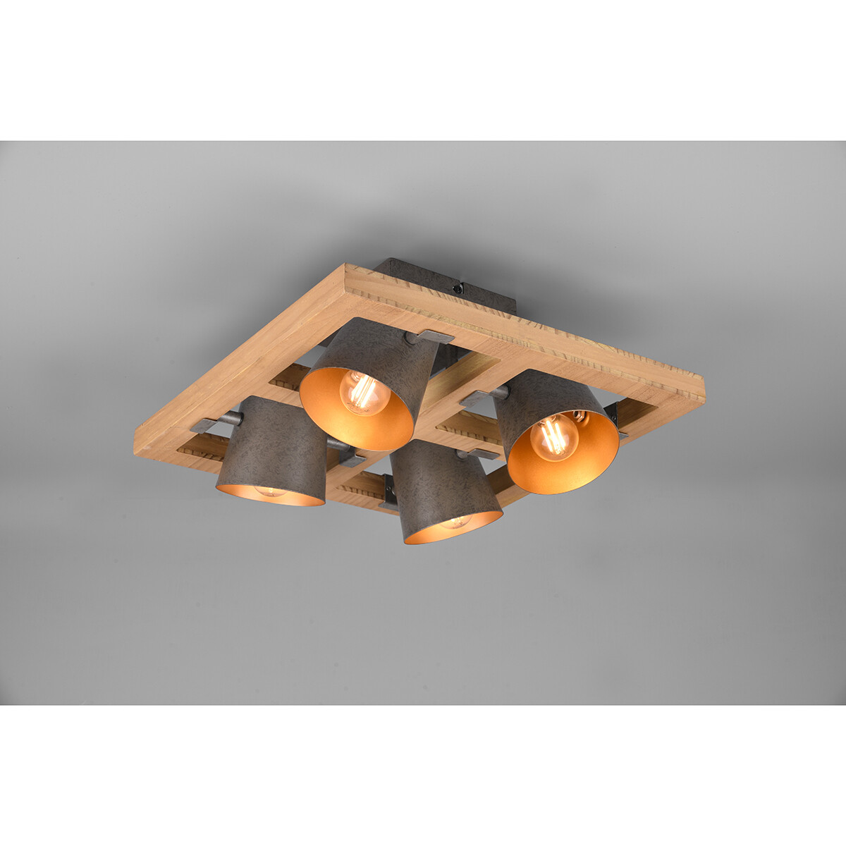 LED Plafondspot - Trion Bimm - E14 Fitting - 4-lichts - Rond - Antiek Nikkel - Aluminium