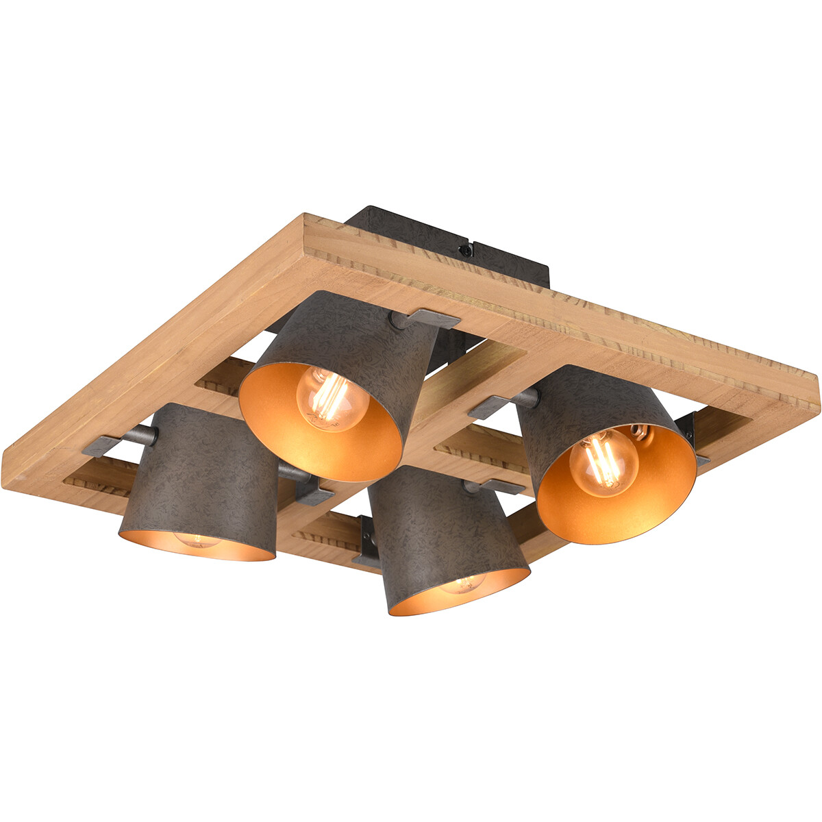 LED Plafondspot - Trion Bimm - E14 Fitting - 4-lichts - Rond - Antiek Nikkel - Aluminium product afbeelding