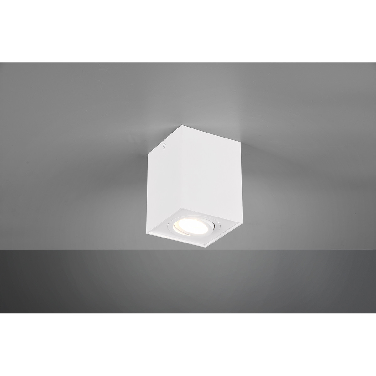 LED Plafondspot - Trion Bisqy - GU10 Fitting - 1-lichts - Vierkant - Mat Wit - Aluminium