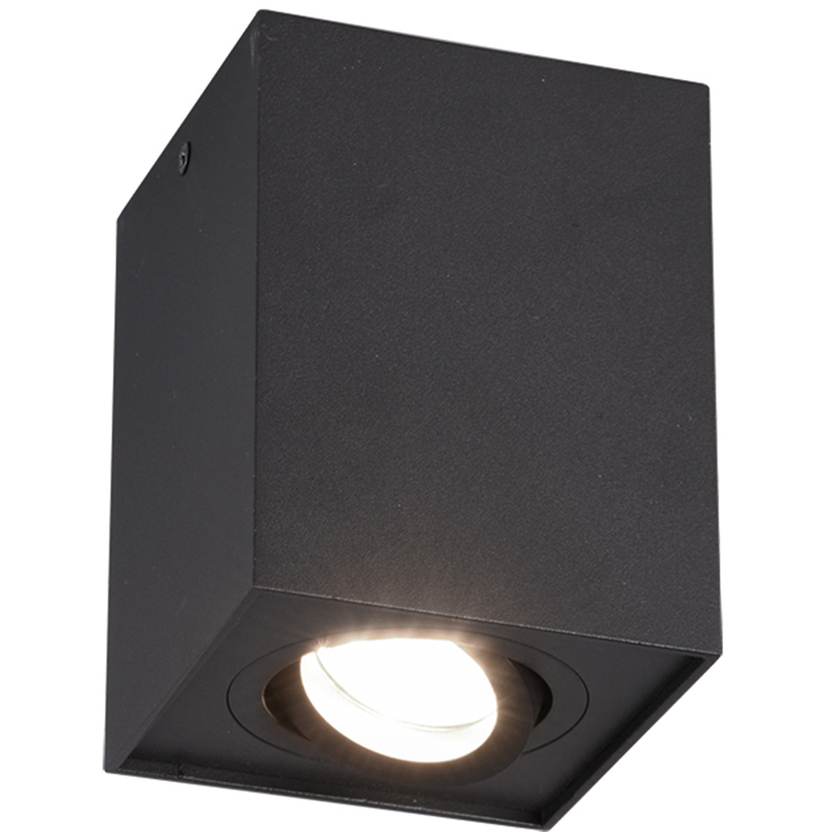 LED Plafondspot Trion Bisqy GU10 Fitting 1-lichts Vierkant Mat Zwart Aluminium