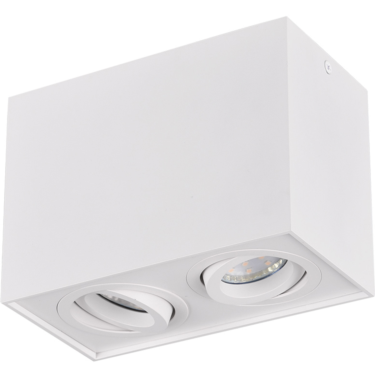 LED Plafondspot - Trion Bisqy - GU10 Fitting - 2-lichts - Rechthoek - Mat Wit - Aluminium