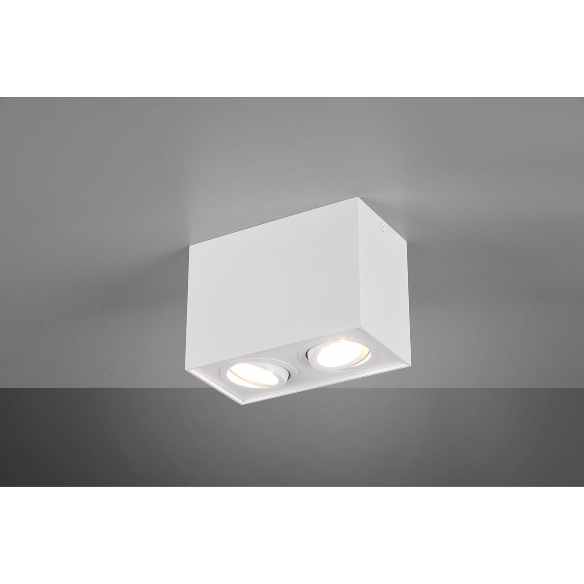 LED Plafondspot - Trion Bisqy - GU10 Fitting - 2-lichts - Rechthoek - Mat Wit - Aluminium