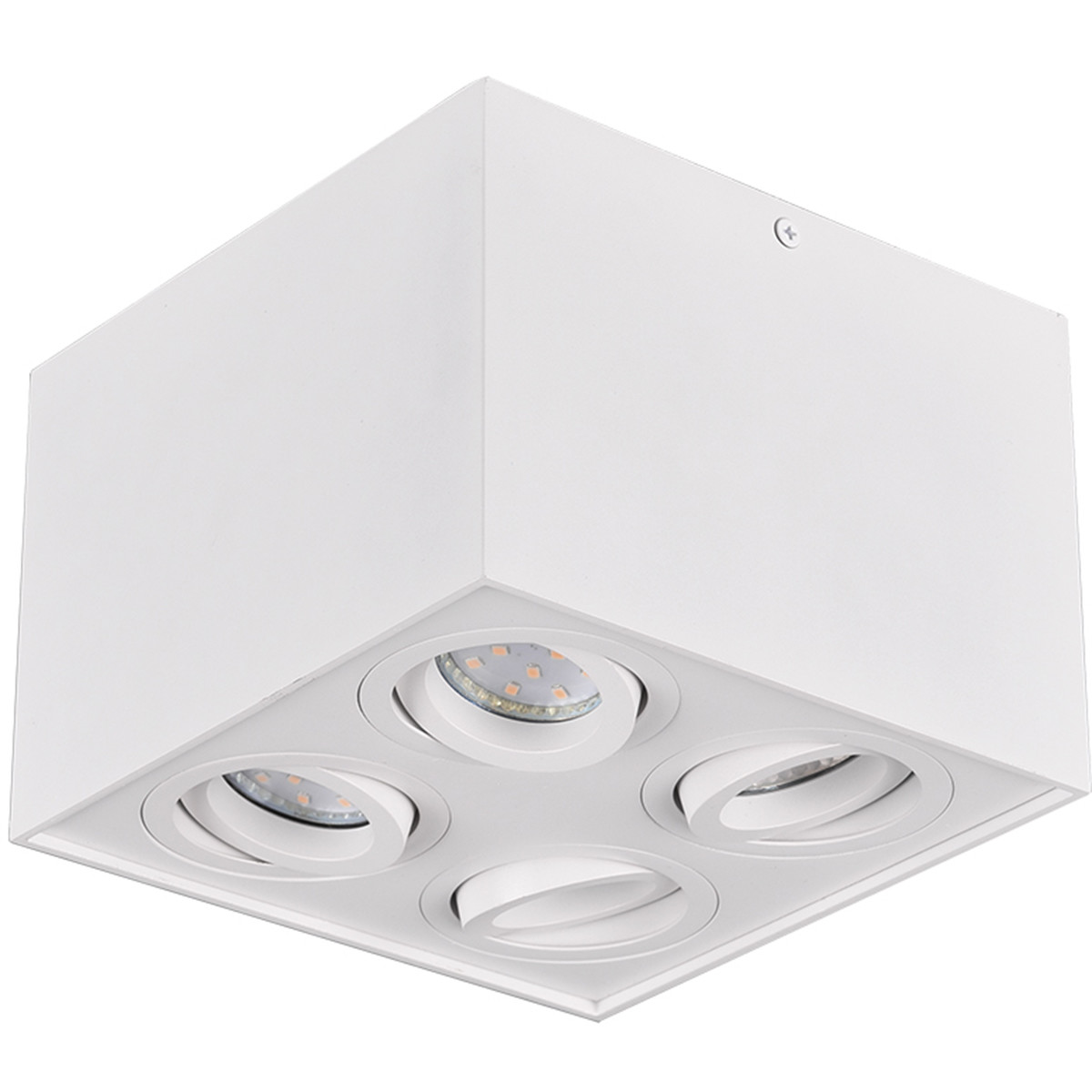 LED Plafondspot - Trion Bisqy - GU10 Fitting - 4-lichts - Vierkant - Mat Wit - Aluminium