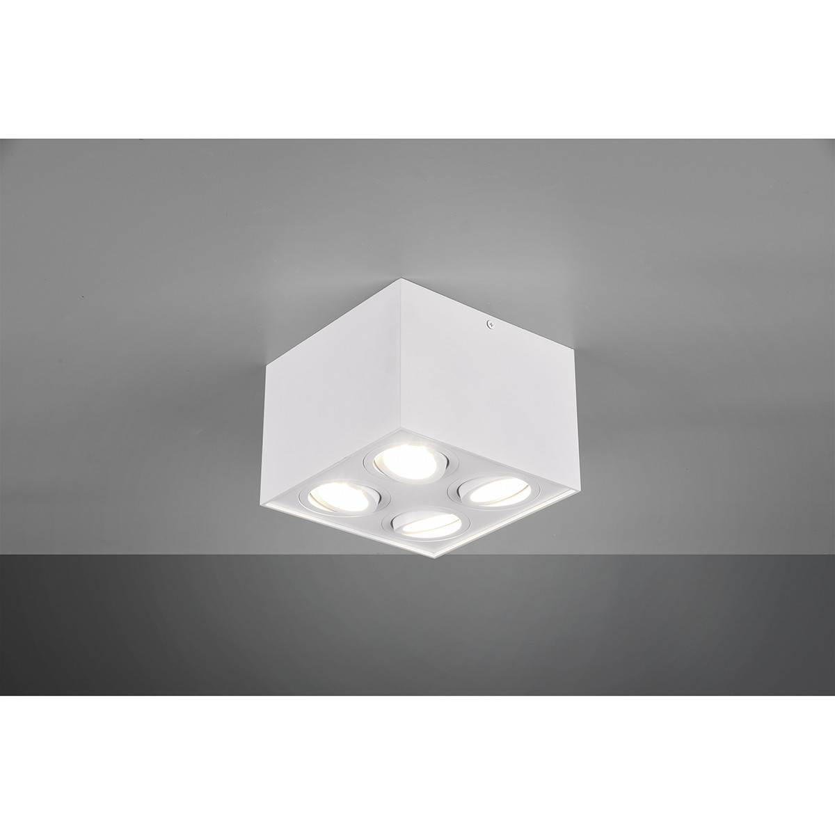 LED Plafondspot - Trion Bisqy - GU10 Fitting - 4-lichts - Vierkant - Mat Wit - Aluminium