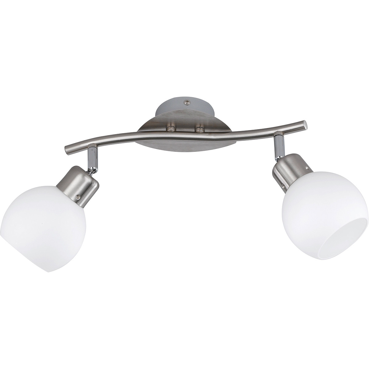 LED Plafondspot - Trion Frudo - 8W - E14 Fitting - Warm Wit 3000K - 2-lichts - Rechthoek - Mat Nikkel - Aluminium