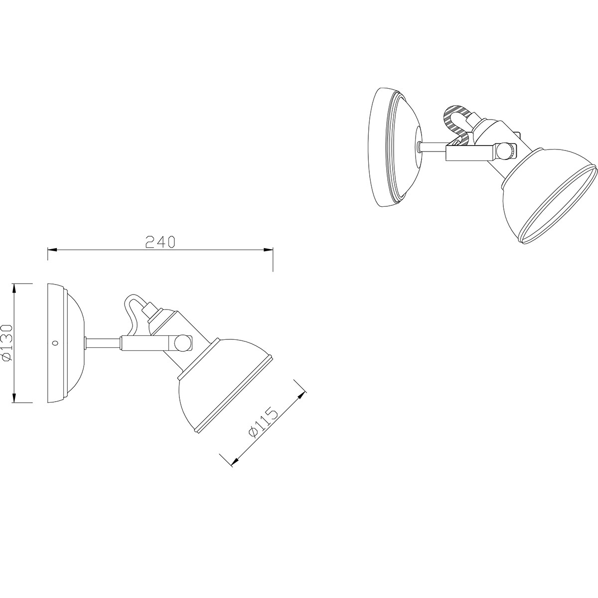 LED Plafondspot - Trion Gini - E14 Fitting - 1-lichts - Rond - Mat Zwart - Aluminium