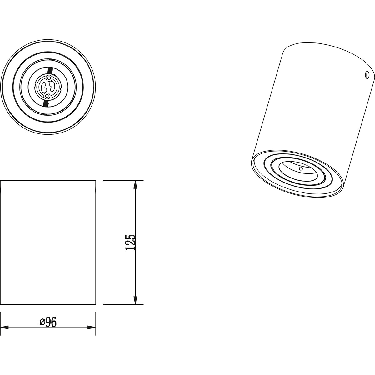 LED Plafondspot - Trion Cosmin - GU10 Fitting - Rond - Mat Wit - Aluminium