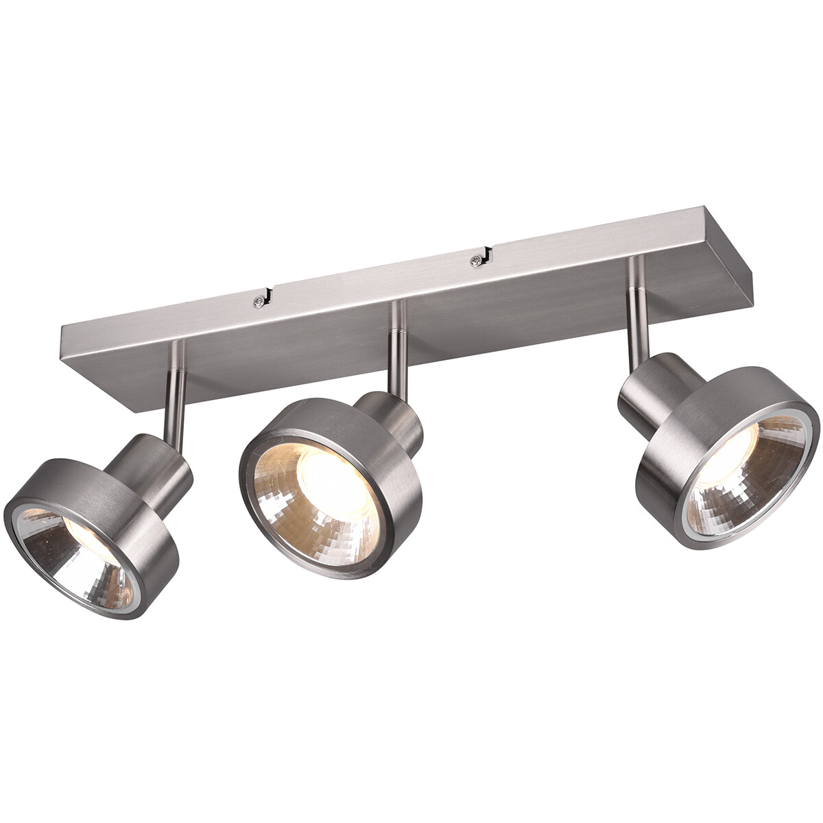 LED Plafondspot - Trion Leonida - GU10 Fitting - 3-lichts - Rechthoek - Mat Nikkel - Aluminium