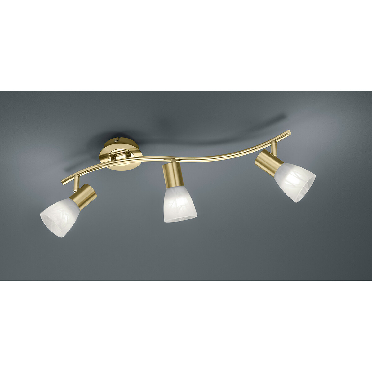 LED Plafondspot - Trion Levino - E14 Fitting - Warm Wit 3000K - 3-lichts - Rechthoek - Mat Goud - Aluminium