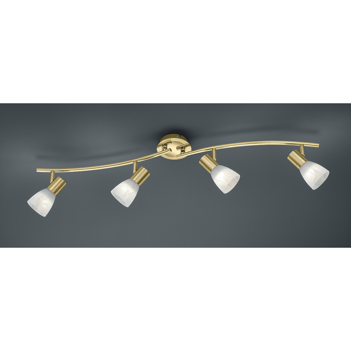 LED Plafondspot - Trion Levino - E14 Fitting - Warm Wit 3000K - 4-lichts - Rechthoek - Mat Goud - Aluminium