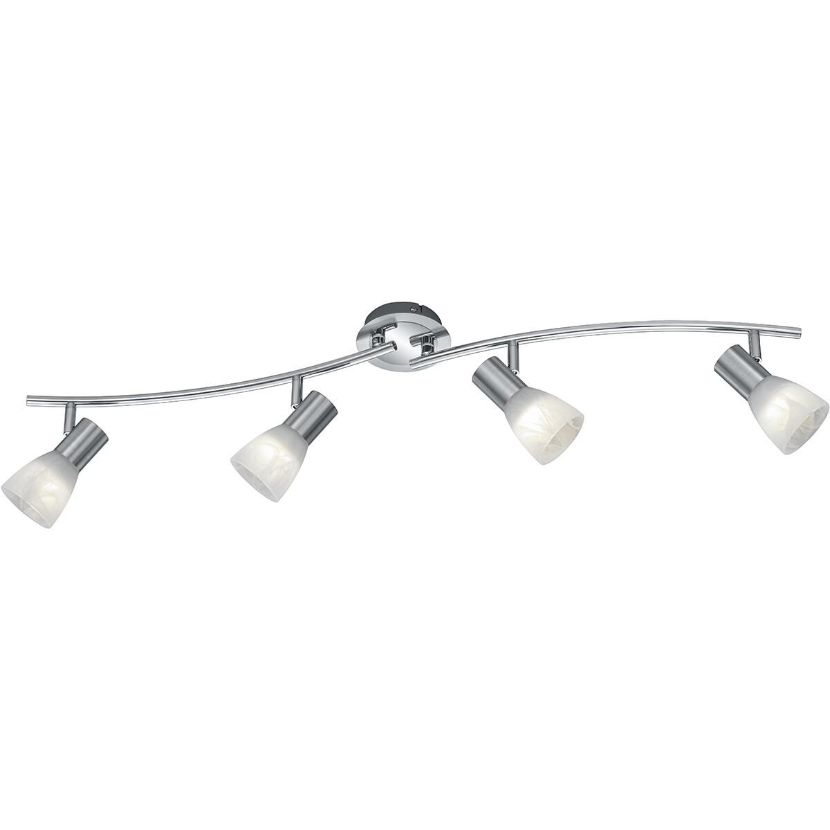 LED Plafondspot - Trion Levino - E14 Fitting - Warm Wit 3000K - 4-lichts - Rechthoek - Mat Nikkel - Aluminium