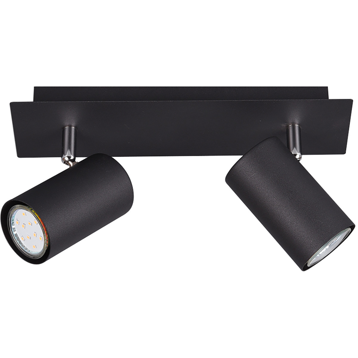 LED Plafondspot - Trion Mary - GU10 Fitting - 2-lichts - Rechthoek - Mat Zwart - Aluminium