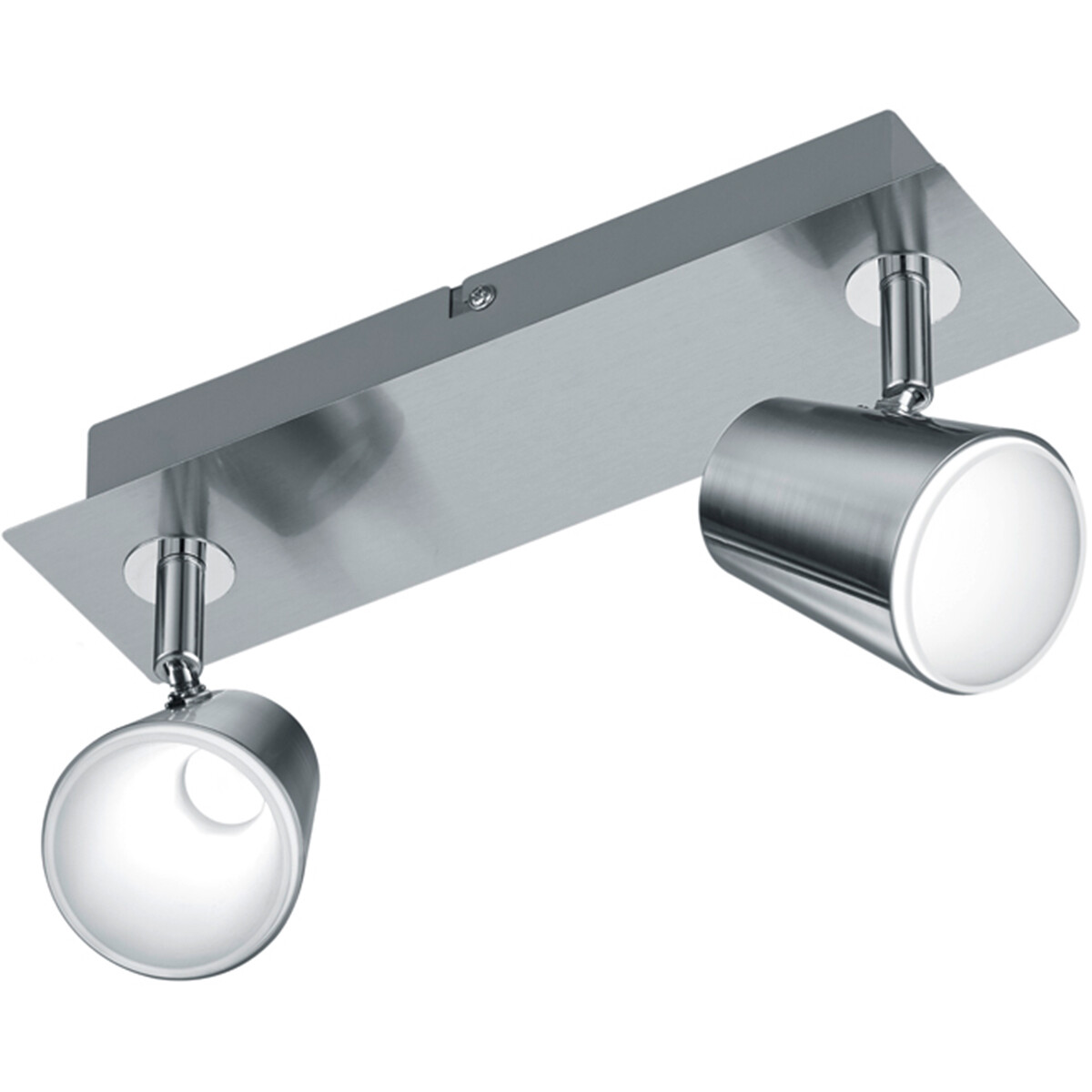 LED Plafondspot - Trion Narca - 12W - Warm Wit 3000K - 2-lichts - Rechthoek - Mat Nikkel - Aluminium