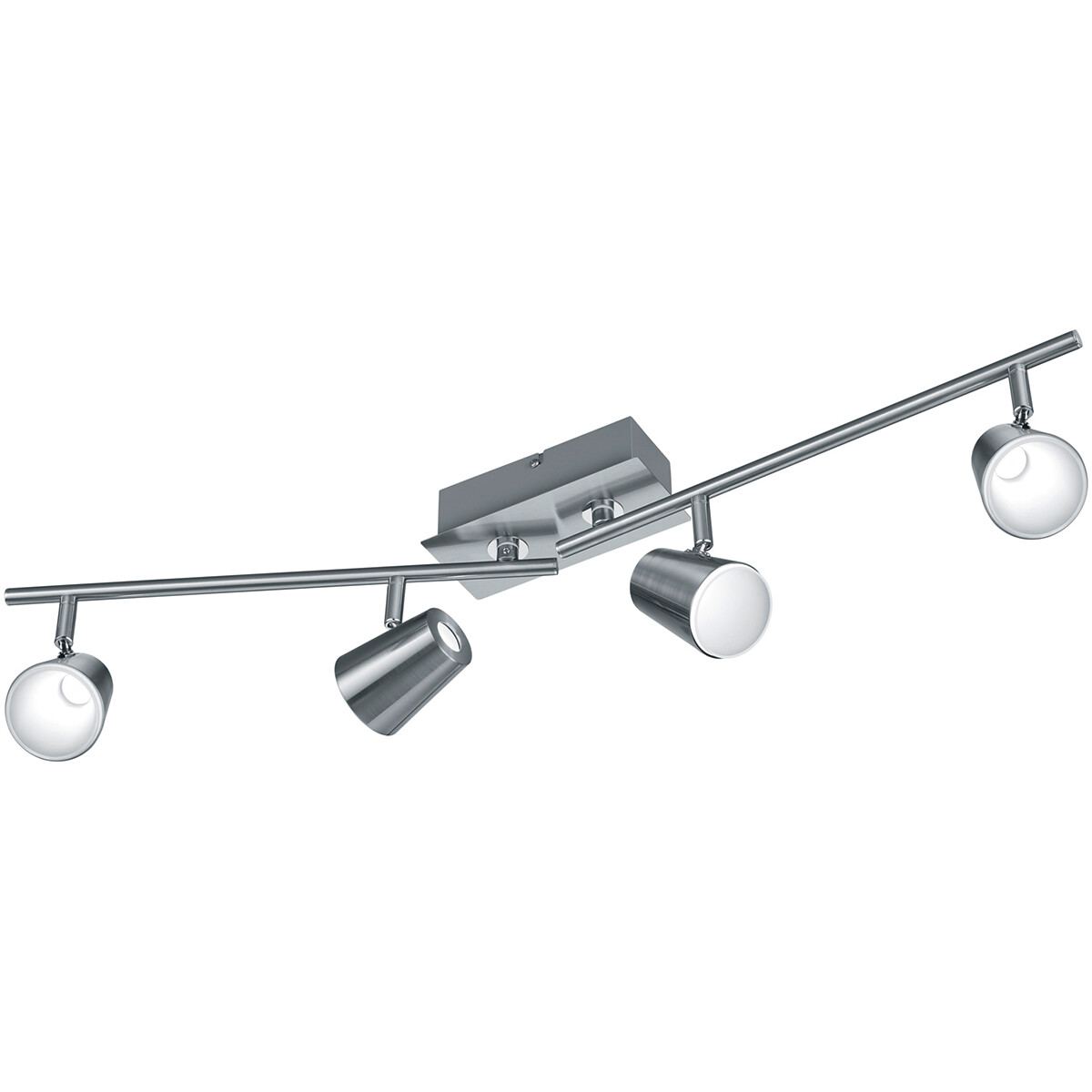 LED Plafondspot - Trion Narca - 24W - Warm Wit 3000K - 4-lichts - Rechthoek - Mat Nikkel - Aluminium