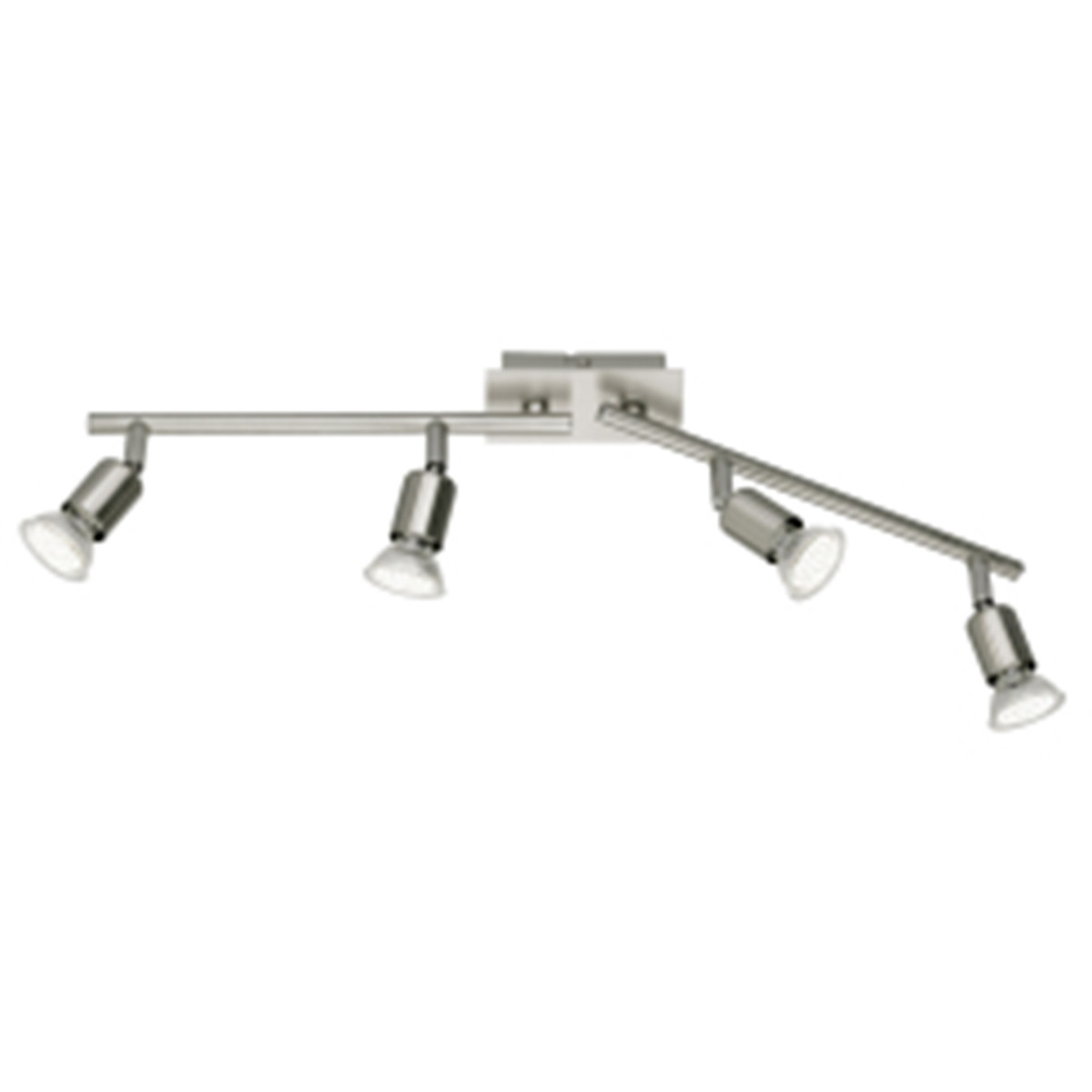 LED Plafondspot Trion Nimo GU10 Fitting 12W Warm Wit 3000K 4-lichts Rechthoek Mat Nikkel Aluminium