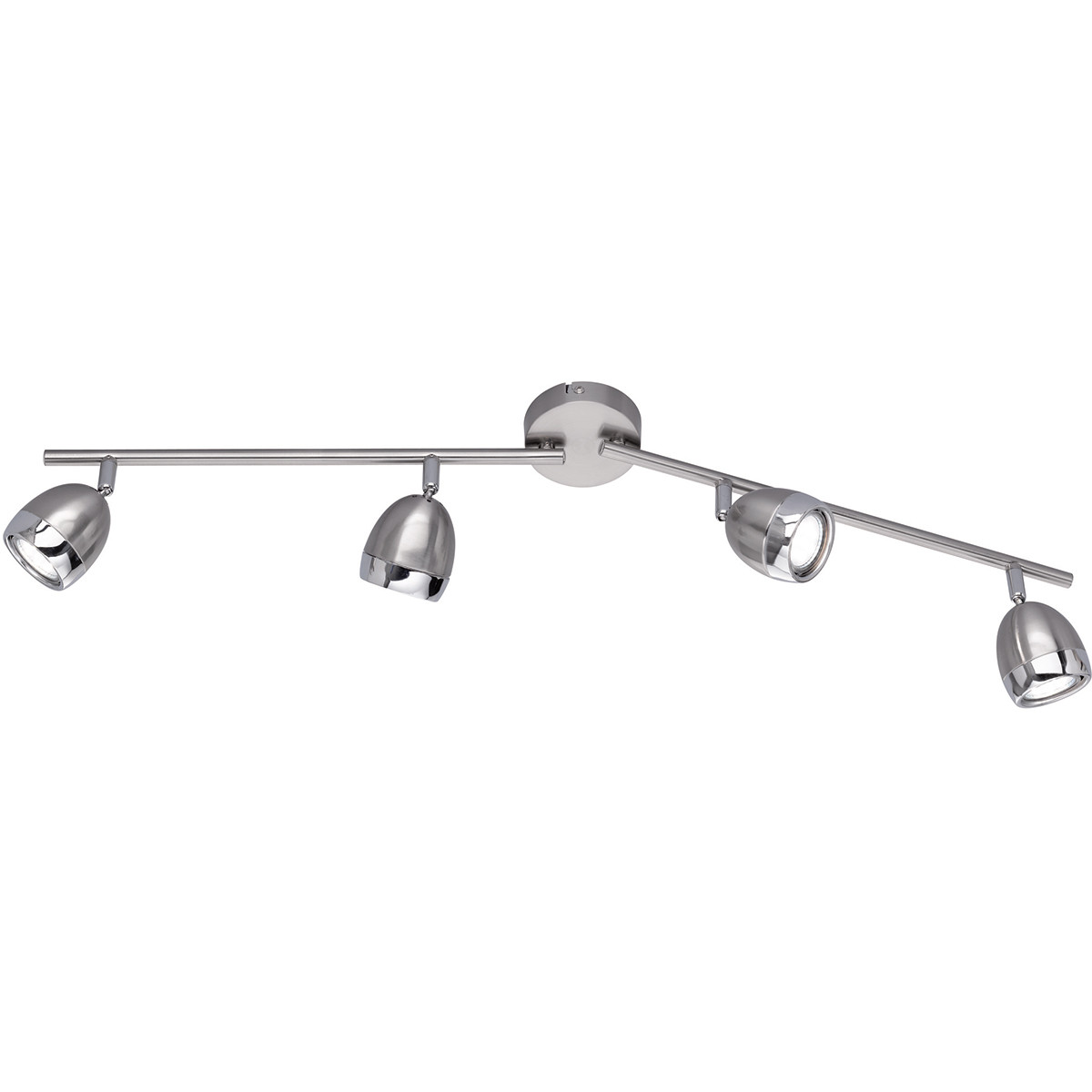 LED Plafondspot - Trion Nonta - GU10 Fitting - 12W - Warm Wit 3000K - 4-lichts - Rechthoek - Mat Nikkel - Aluminium