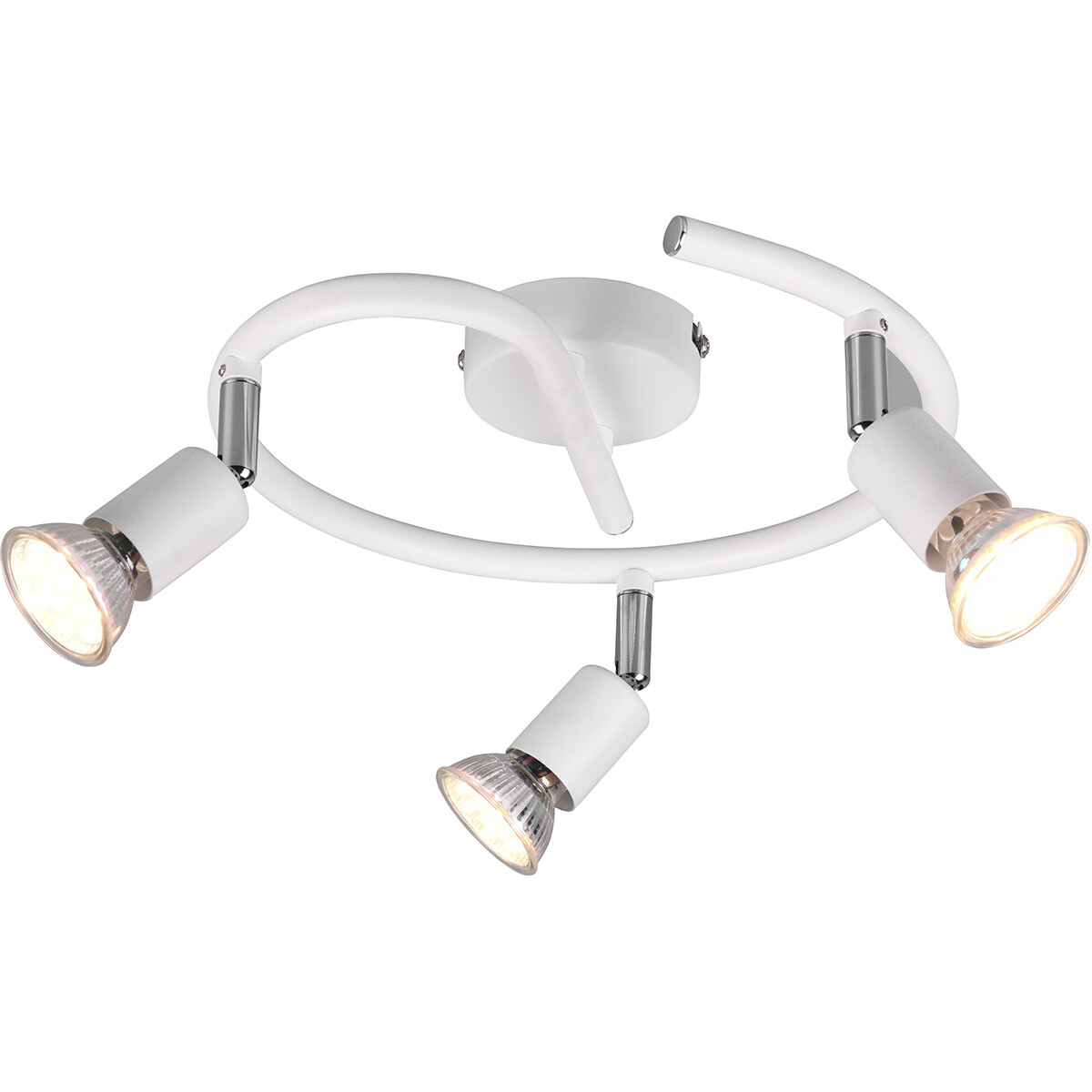 LED Plafondspot - Trion Pamo - GU10 Fitting - 3-lichts - Rond - Mat Wit - Aluminium product afbeelding