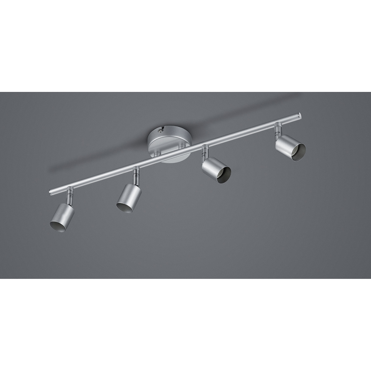 LED Plafondspot - Trion Pamo - GU10 Fitting - 4-lichts - Rechthoek - Mat Titaan - Aluminium