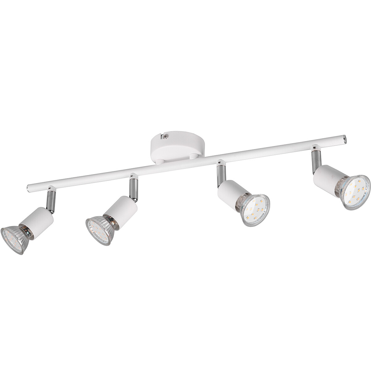 LED Plafondspot - Trion Pamo - GU10 Fitting - 4-lichts - Rond - Mat Wit - Aluminium