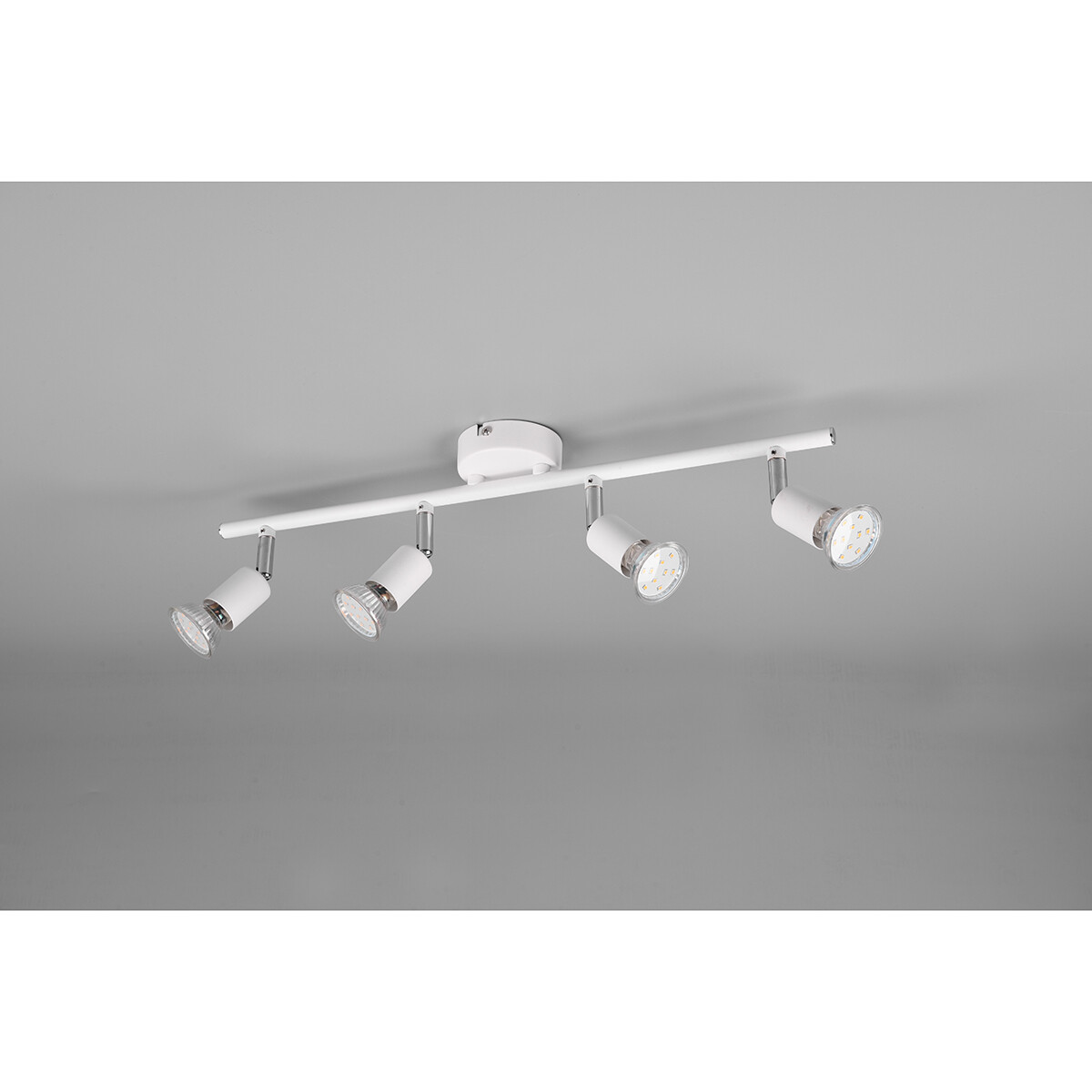 LED Plafondspot - Trion Pamo - GU10 Fitting - 4-lichts - Rond - Mat Wit - Aluminium