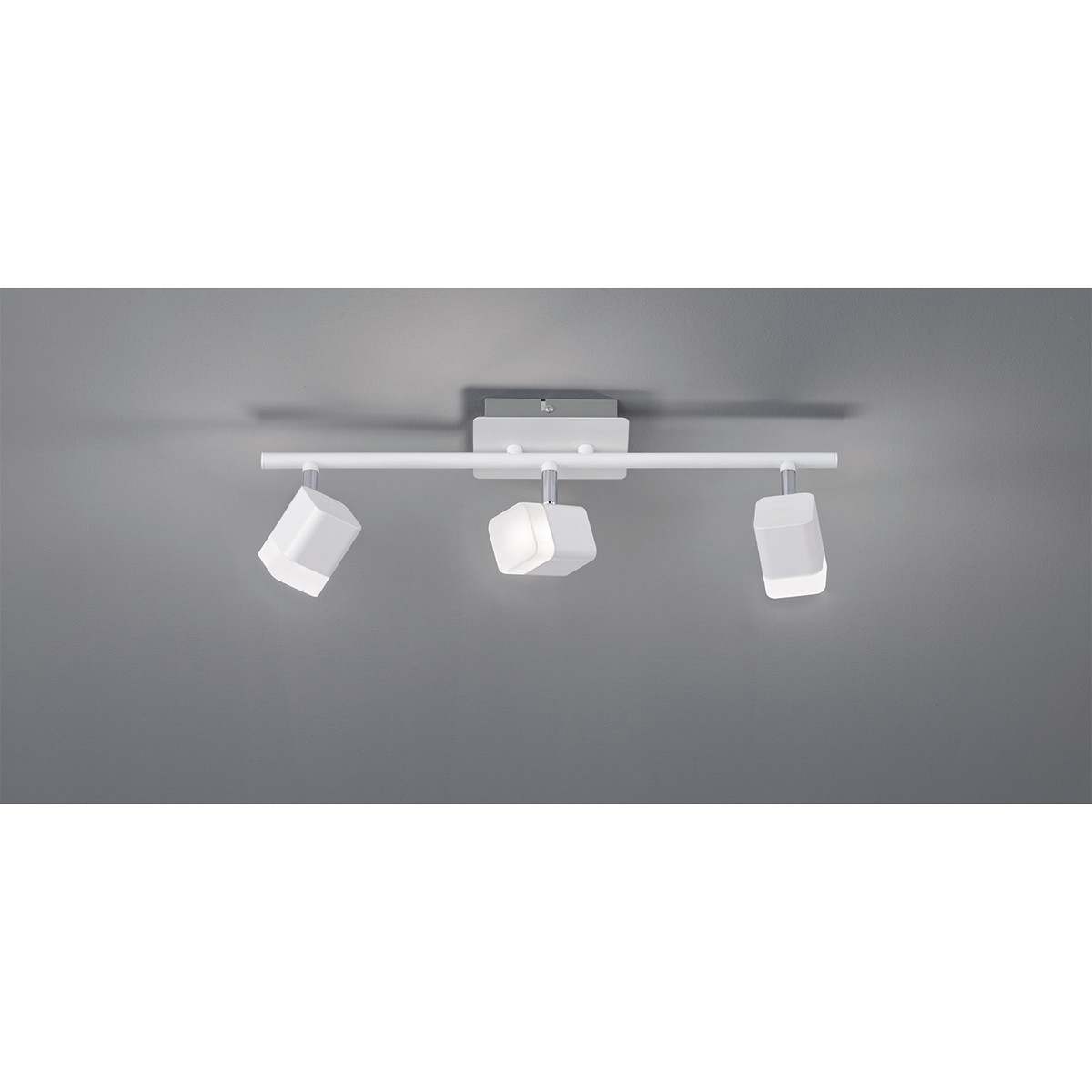 LED Plafondspot - Trion Ribon - 12W - Warm Wit 3000K - 3-lichts - Rechthoek - Mat Wit - Aluminium