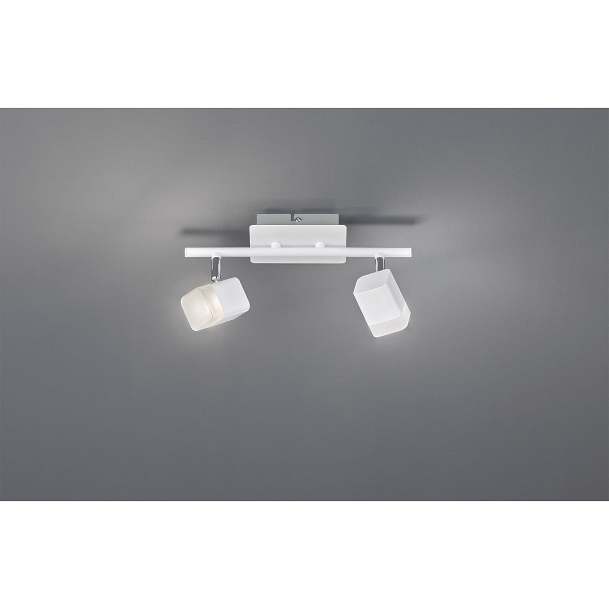 LED Plafondspot - Trion Ribon - 8W - Warm Wit 3000K - 2-lichts - Rechthoek - Mat Wit - Aluminium