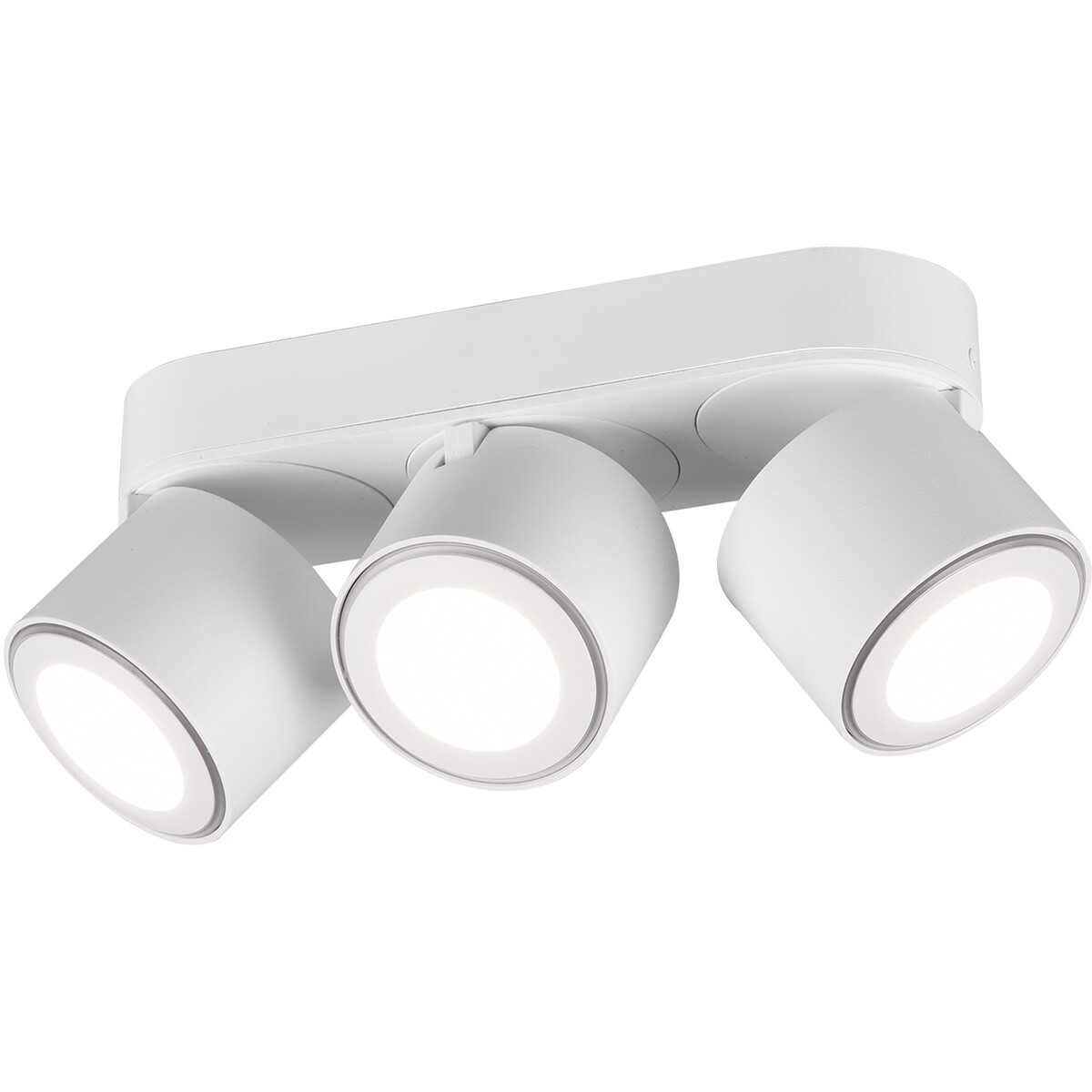 LED Plafondspot - Trion Tarus - 12W - Warm Wit 3000K - 3-lichts - Rond - Mat Wit - Aluminium