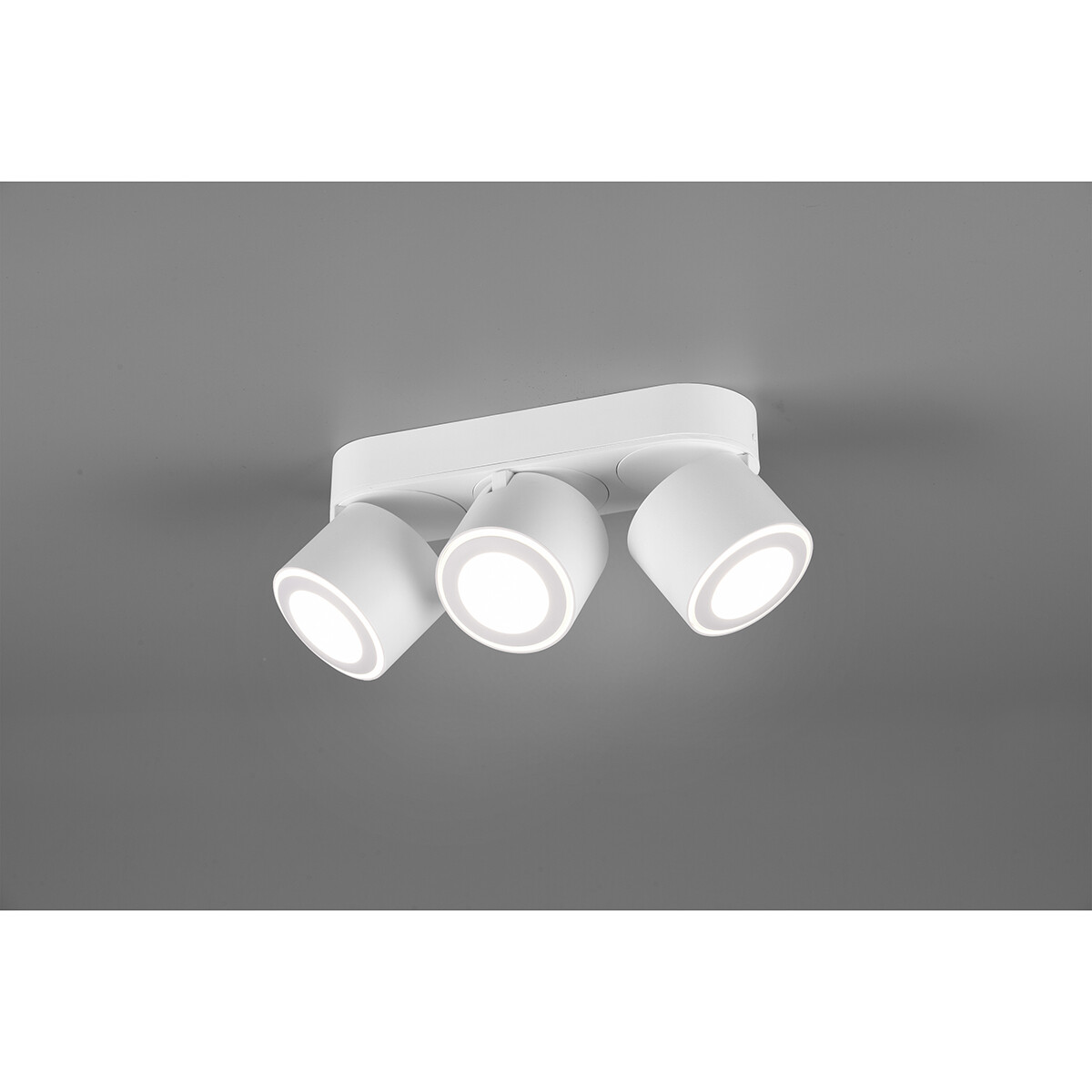 LED Plafondspot - Trion Tarus - 12W - Warm Wit 3000K - 3-lichts - Rond - Mat Wit - Aluminium