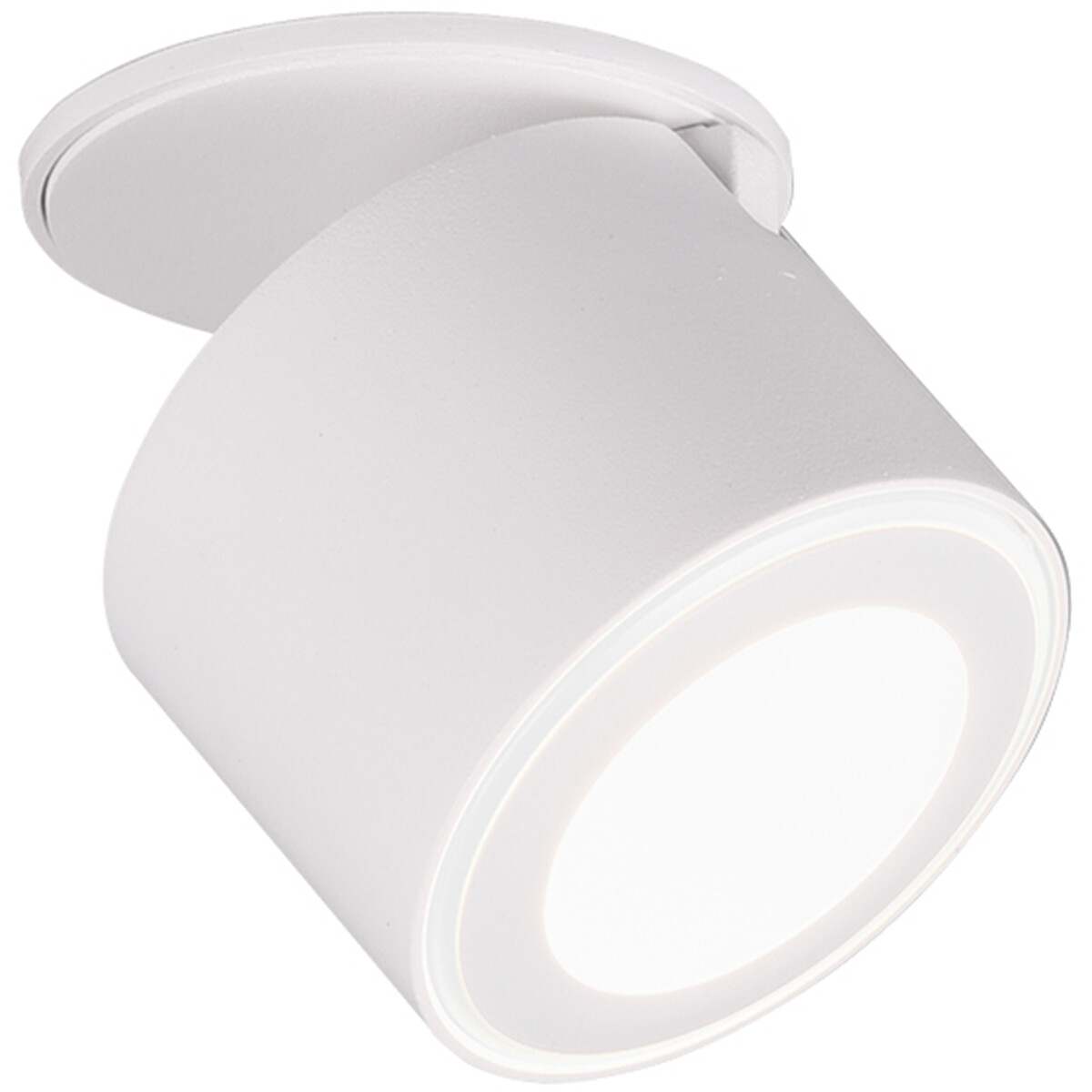 LED Plafondspot - Trion Tarus - 4W - Warm Wit 3000K - 1-lichts - Rond - Mat Wit - Aluminium