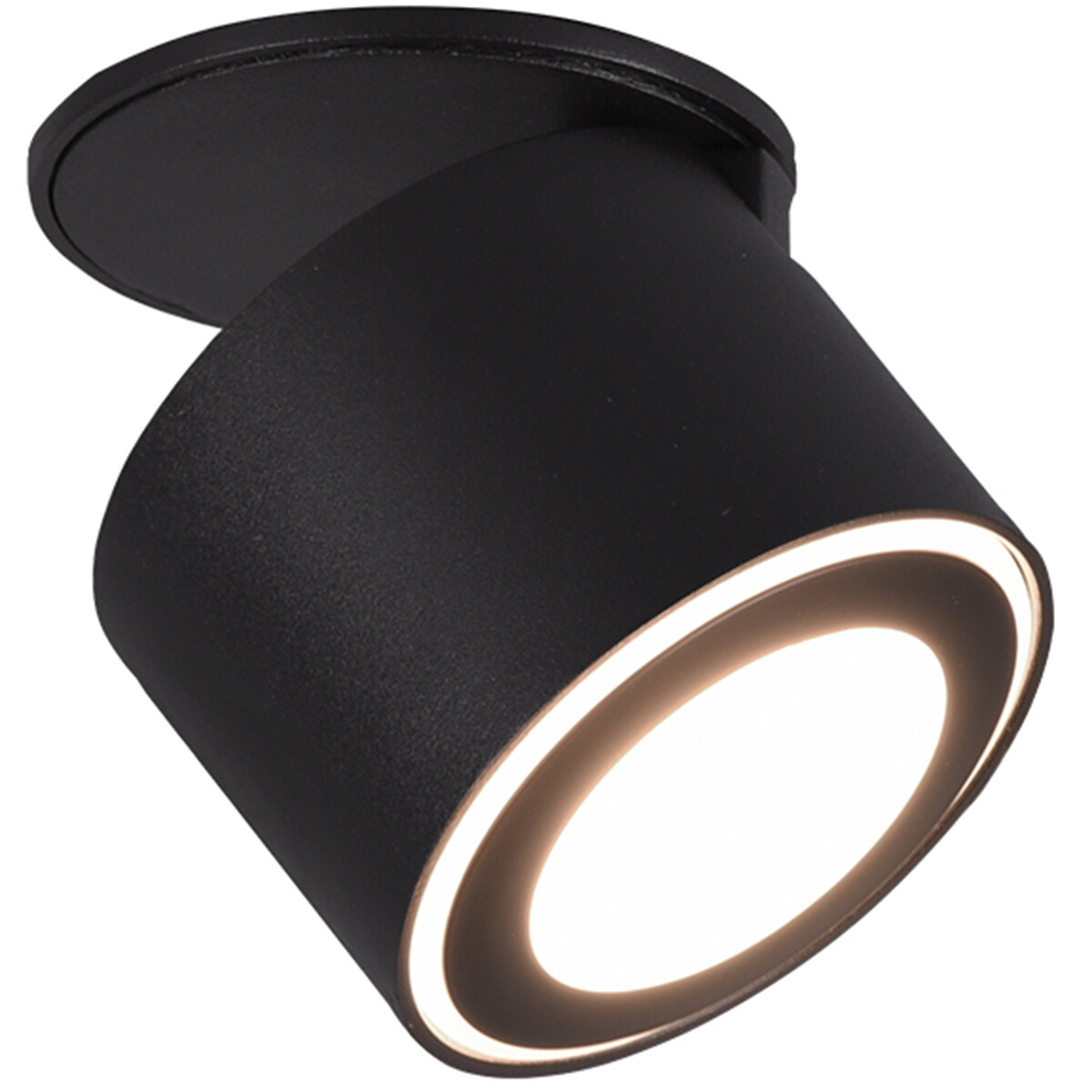 LED Plafondspot - Trion Tarus - 4W - Warm Wit 3000K - 1-lichts - Rond - Mat Zwart - Aluminium