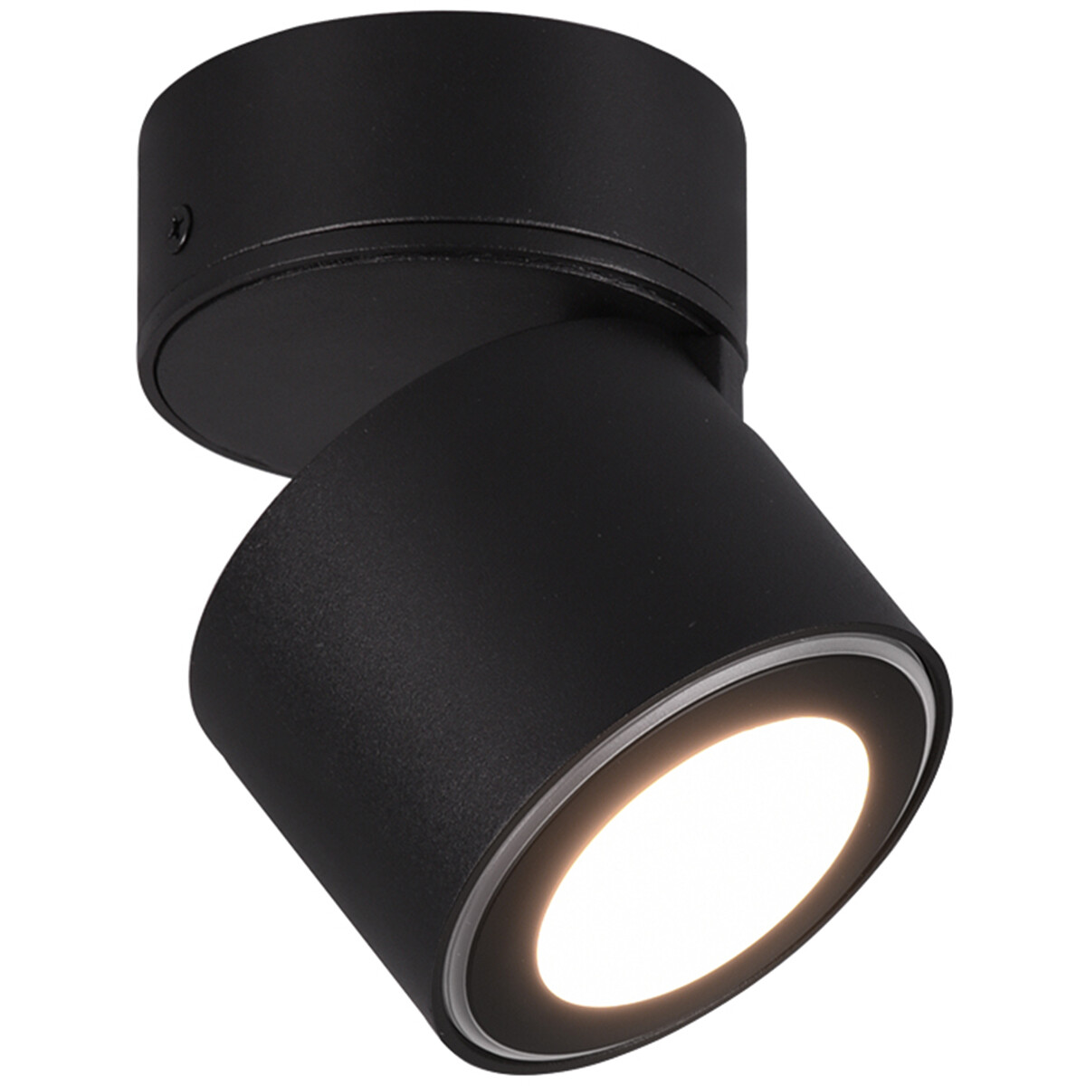 LED Plafondspot - Trion Tarus - 4W - Warm Wit 3000K - 1-lichts - Rond - Mat Zwart - Aluminium