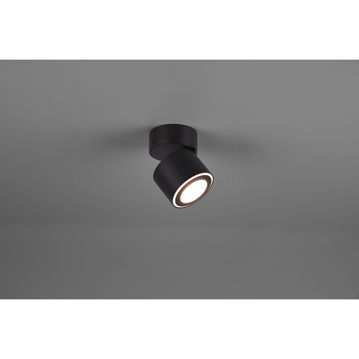 LED Plafondspot - Trion Tarus - 4W - Warm Wit 3000K - 1-lichts - Rond - Mat Zwart - Aluminium