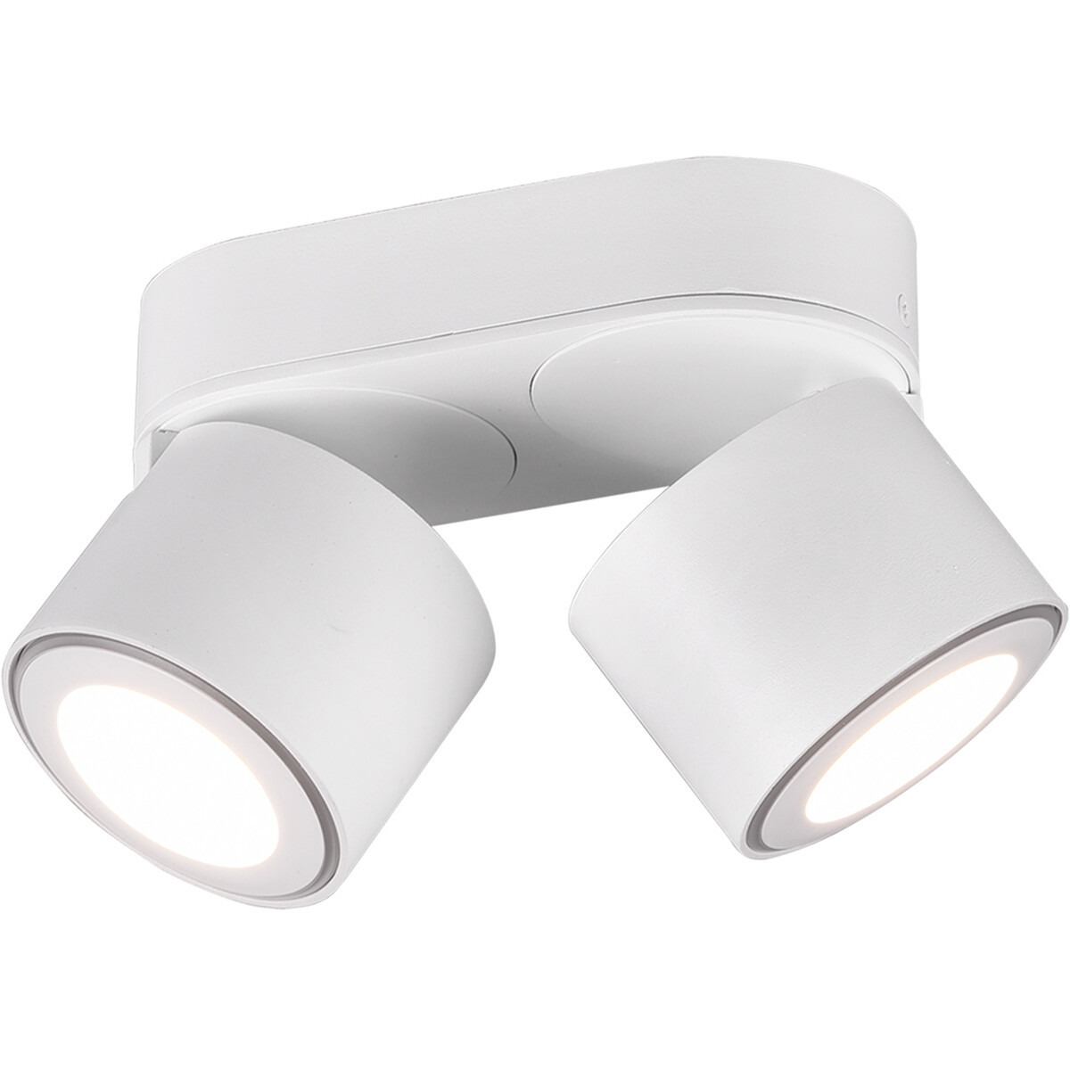 LED Plafondspot - Trion Tarus - 8W - Warm Wit 3000K - 2-lichts - Rond - Mat Wit - Aluminium