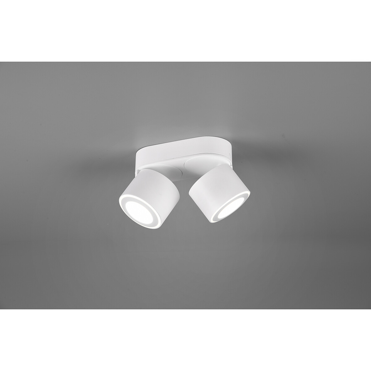 LED Plafondspot - Trion Tarus - 8W - Warm Wit 3000K - 2-lichts - Rond - Mat Wit - Aluminium