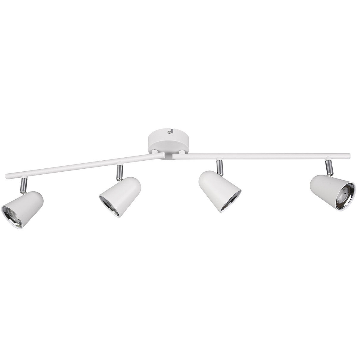 LED Plafondspot - Trion Toluno - 12W - Warm Wit 3000K - 4-lichts - Rechthoek - Mat Wit - Kunststof