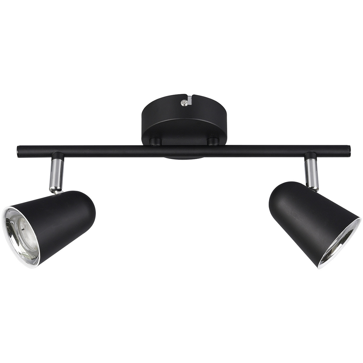 LED Plafondspot - Trion Toluno - 6W - Warm Wit 3000K - 2-lichts - Rechthoek - Mat Zwart - Kunststof