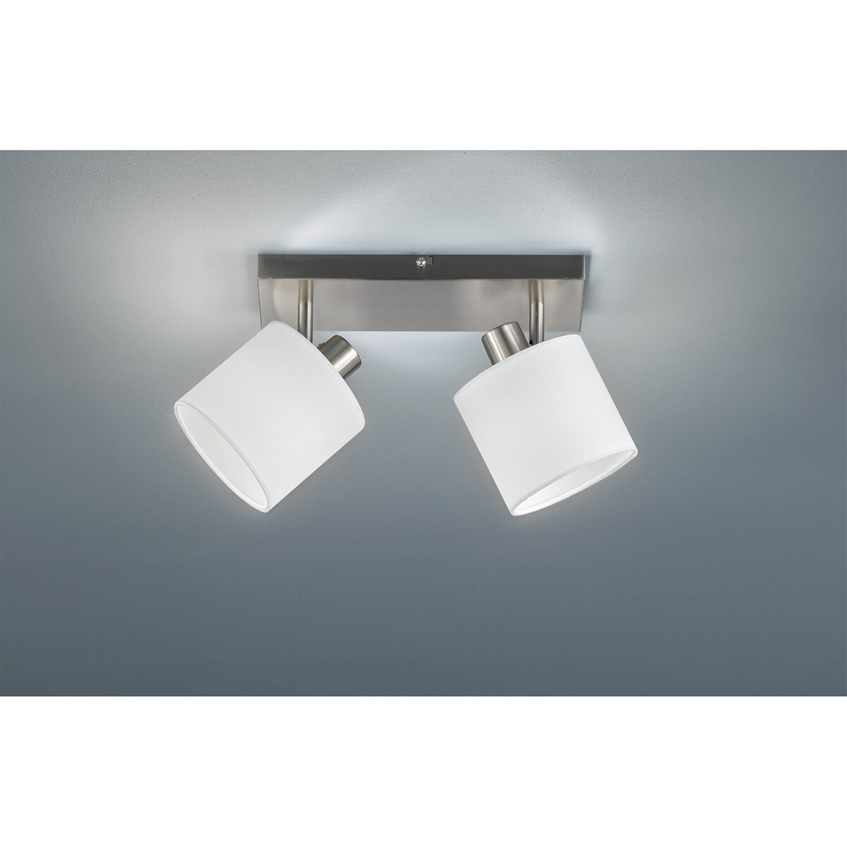 LED Plafondspot - Plafondverlichting - Trion Torry - E14 Fitting - 2-lichts - Rechthoek - Mat Nikkel - Aluminium