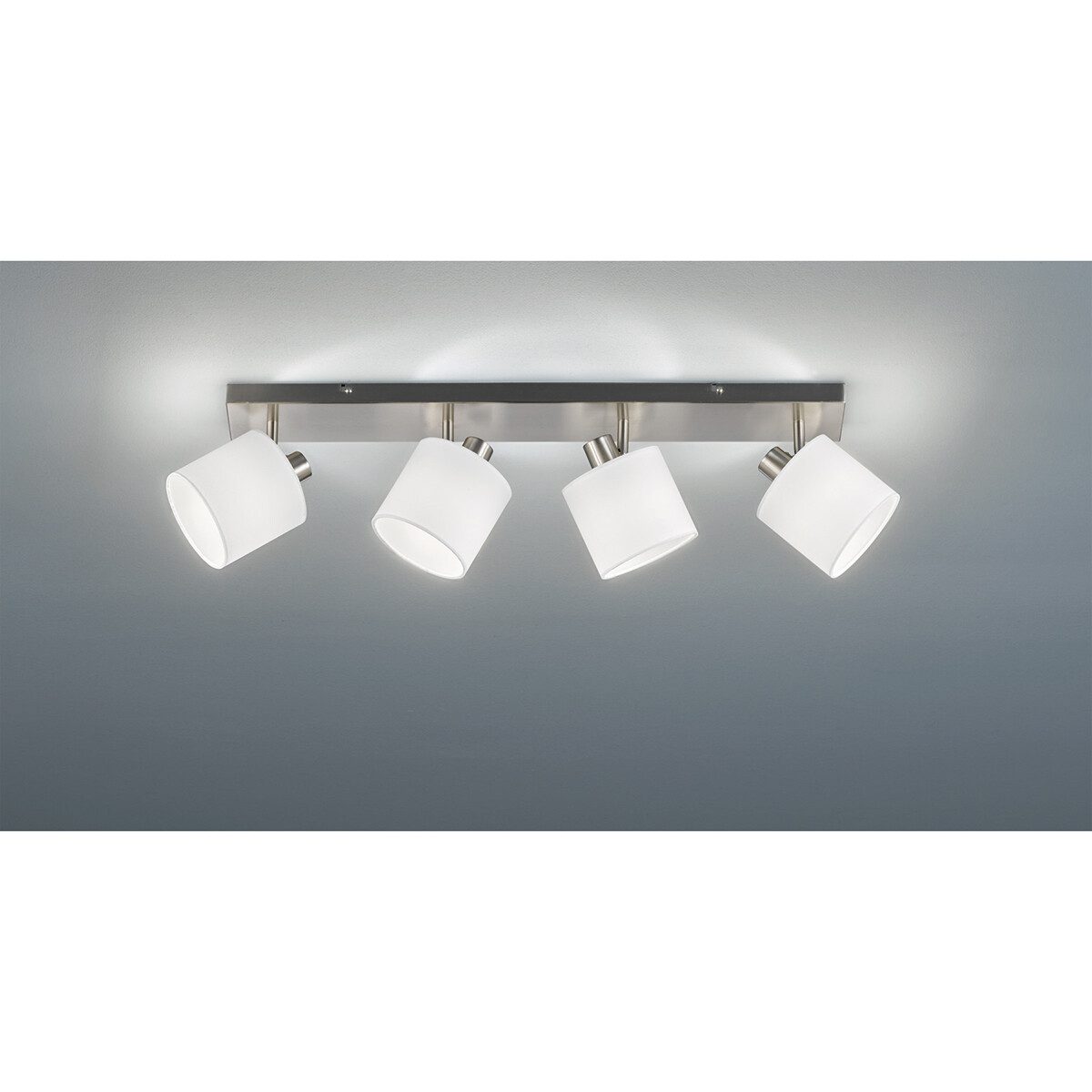 LED Plafondspot - Plafondverlichting - Trion Torry - E14 Fitting - 4-lichts - Rechthoek - Mat Nikkel - Aluminium