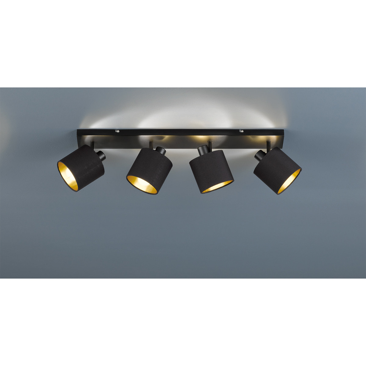 LED Plafondspot - Plafondverlichting - Trion Torry - E14 Fitting - 4-lichts - Rechthoek - Mat Zwart - Aluminium