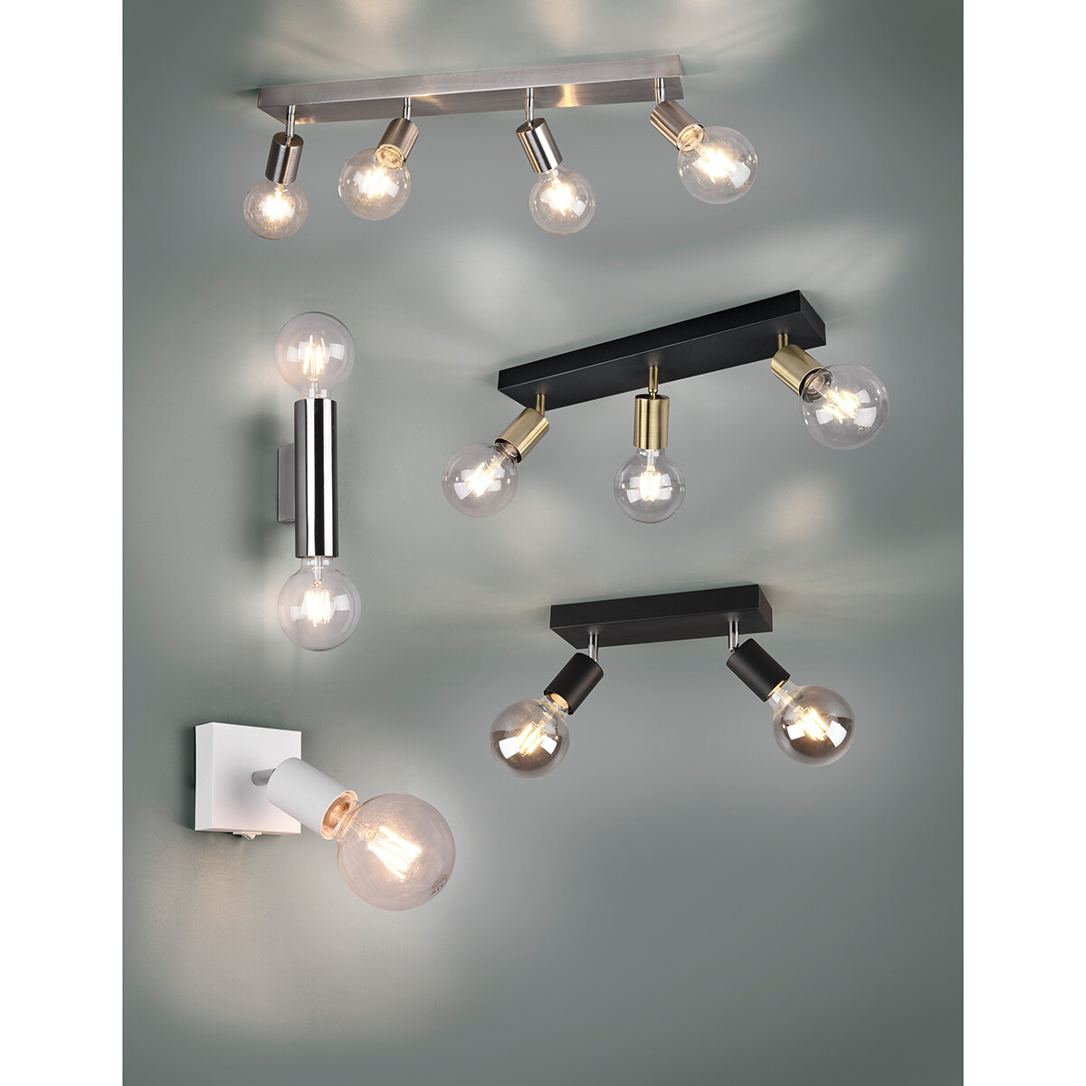 LED Plafondspot - Trion Zuncka - E27 Fitting - 2-lichts - Rechthoek - Mat Zwart - Aluminium