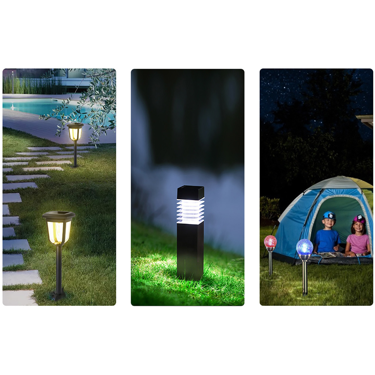 LED Priklamp met Zonne-energie 2 Pack - Aigi Helino - 0.3W - Warm Wit 3000K - Mat Zwart - Kunststof