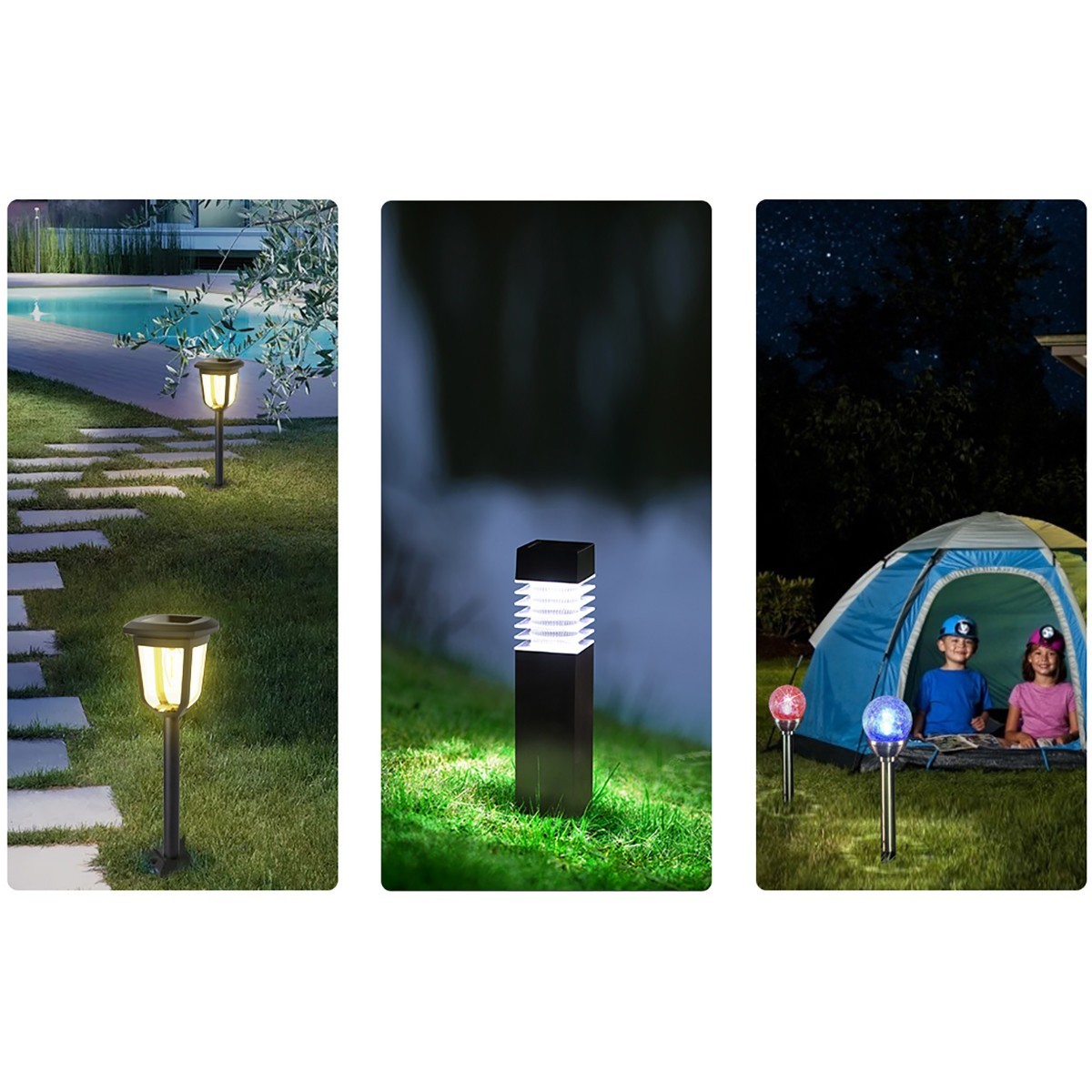 LED Priklamp met Zonne-energie - Aigi Alinas - 0.08W - Helder/Koud Wit 6500K - Mat Zilver - Kunststof